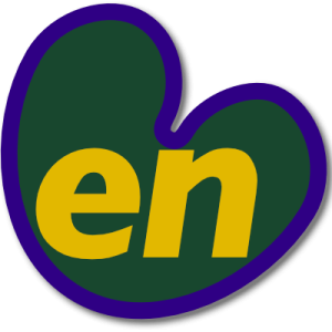 Pompebled logo met Engelse tekst icoon