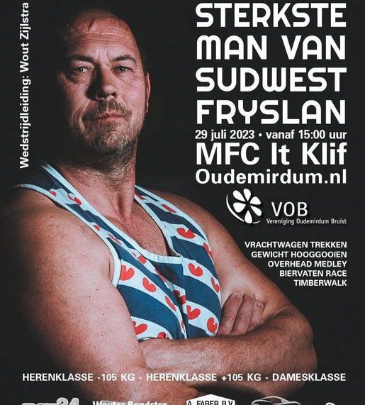 Poster Sterkste Man van Sudwest Fryslân 29 juli 2023